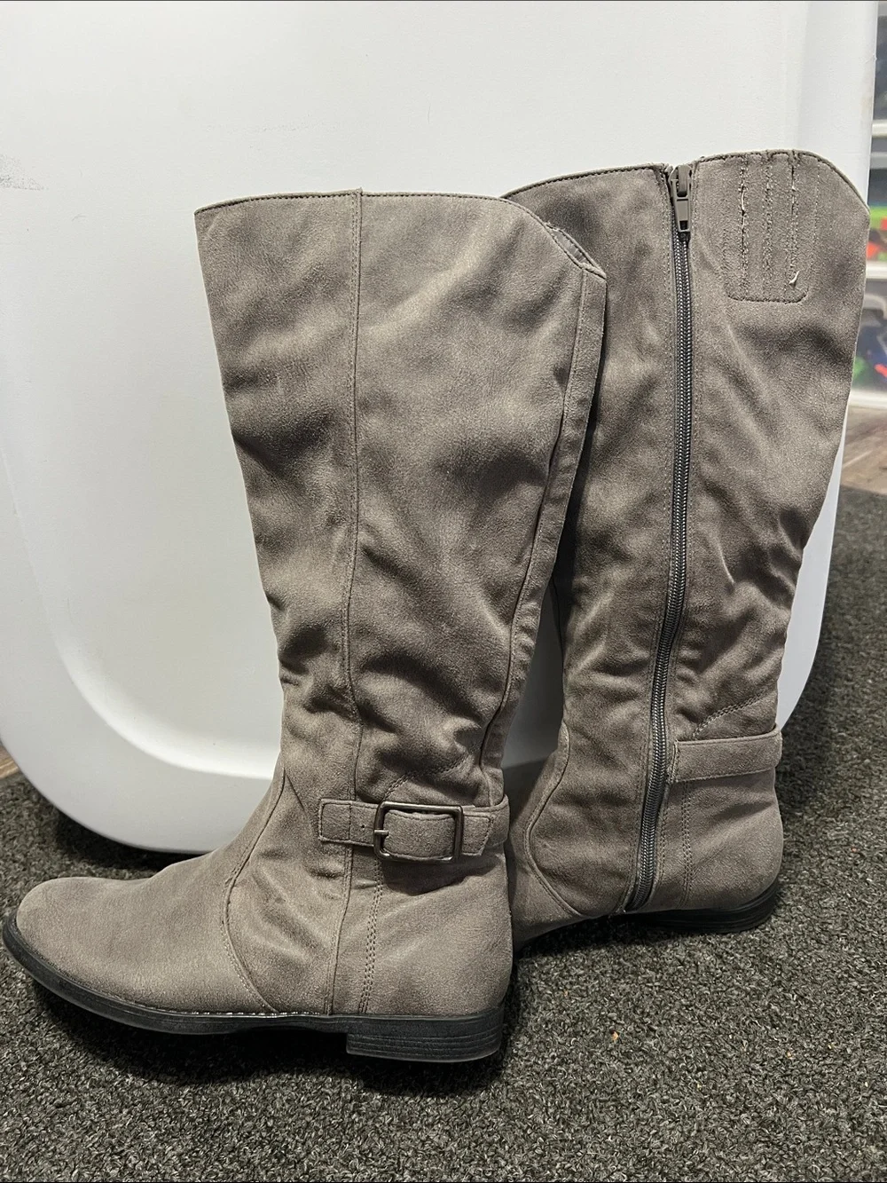 Bella Vita Gray Over-the-Knee Buckle Boots